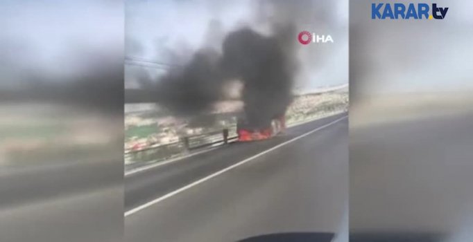 15 Temmuz Şehitler Köprüsü'nde araç yangını