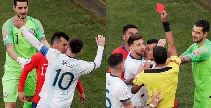 Gary Medel'den Messi'ye kafa!