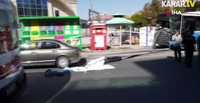 Ankara'da otobüs durağa girdi