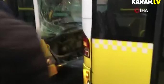 Fikirtepe'de iki metrobüs çarpıştı