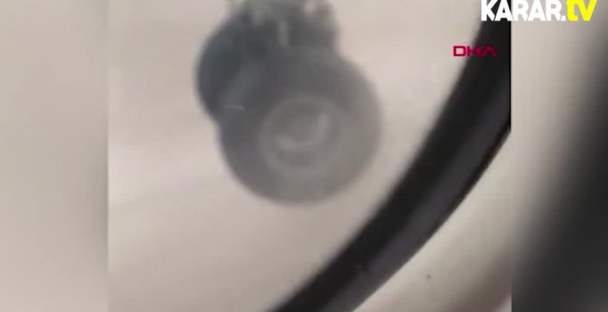 Uçağın iniş takımlarındaki tekerlek böyle düştü
