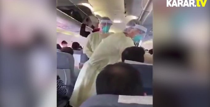 Çin'de uçakta panik anları