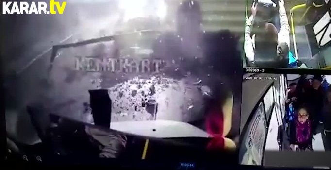 Ordu'daki heyelan anı kamerada