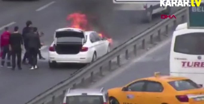 E-5 İncirlik mevkiindeki yangın trafiği kilitledi