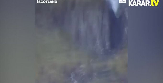 Şiddetli fırtına şelalenin yönünü değiştirdi