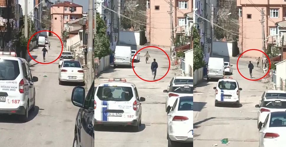 Doğal gaz aracını polis aracı sanıp kaçtılar!