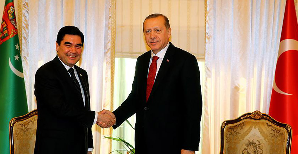 Erdoğan, Türkmenistanlı mevkidaşı ile görüştü