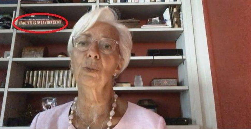 Christine Lagarde'ın kitaplığında Adnan Oktar'ın kitabı görüldü