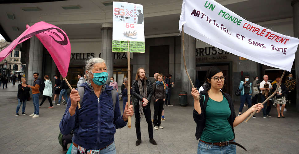 Belçika'da 5G teknolojisi protesto edildi