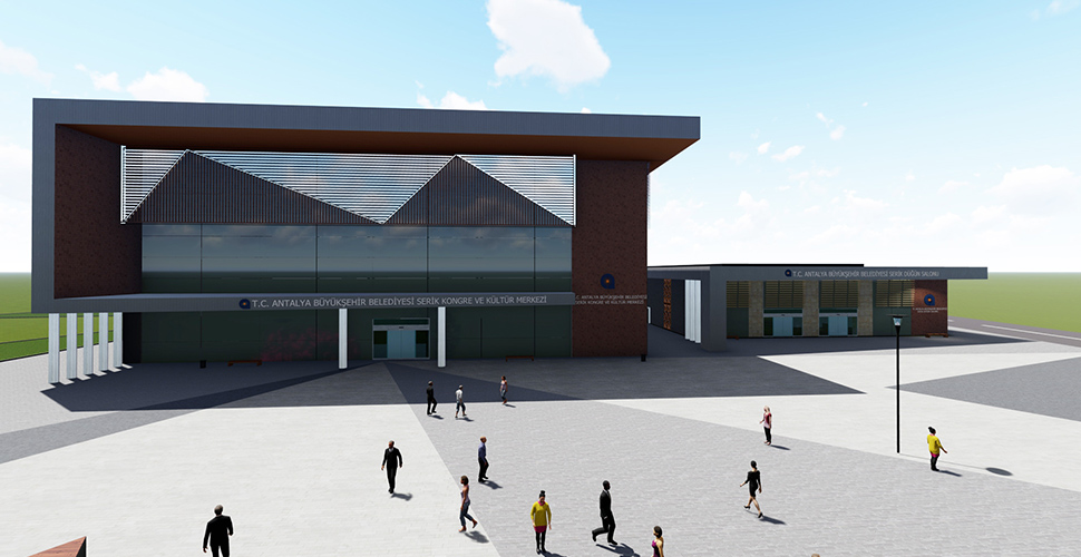 Antalya'da Serik Kültür Merkezi inşaatı hızla devam ediyor