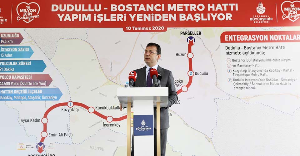 İmamoğlu, Dudullu-Bostancı metrosu için tarih verdi