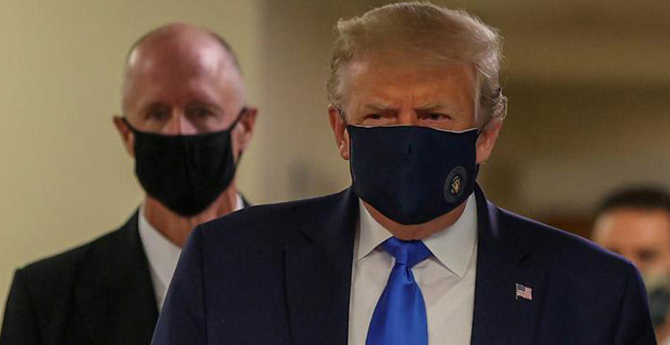 Trump kameralar karşısına ilk kez maskeyle çıktı