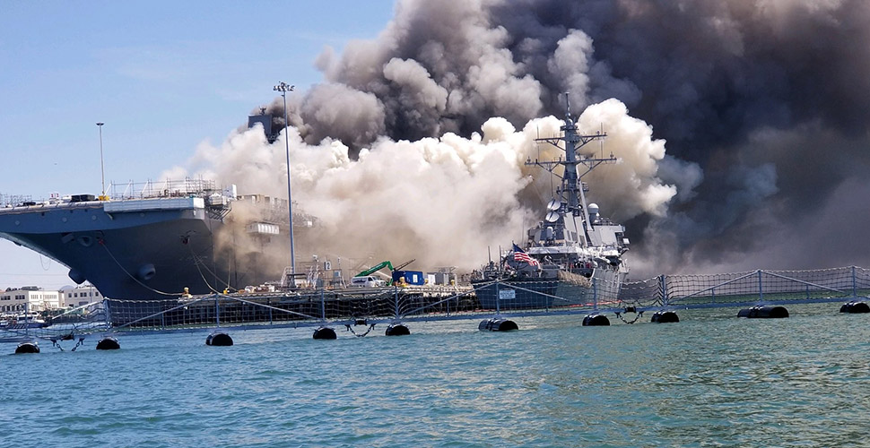 ABD’de savaş gemisinde yangın çıktı