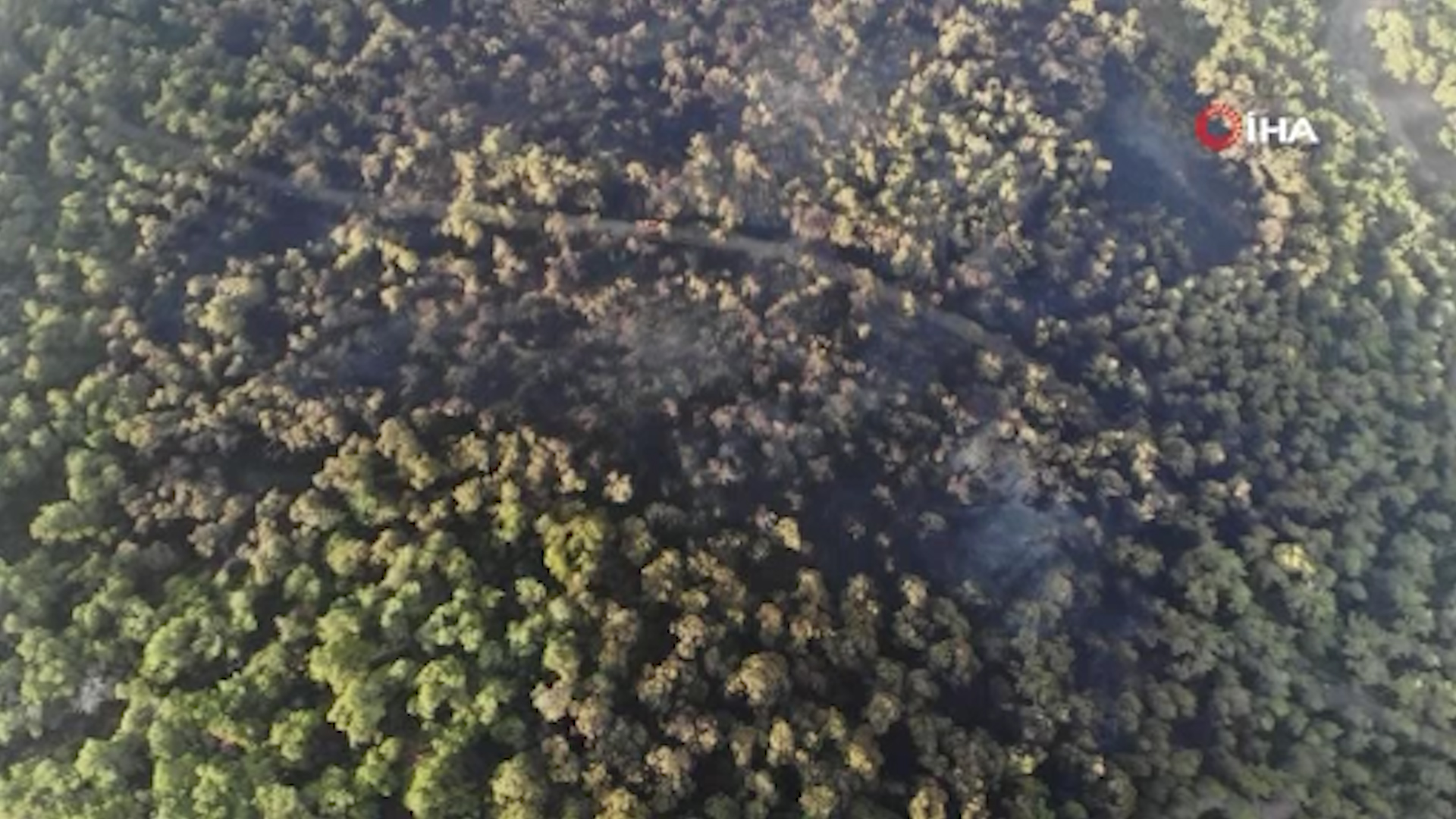 Heybeliada'daki yangın sonrası hasar böyle görüntülendi