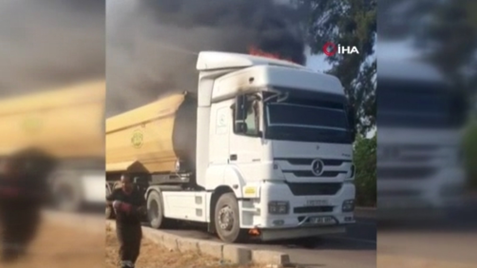 Tır alev topuna döndü