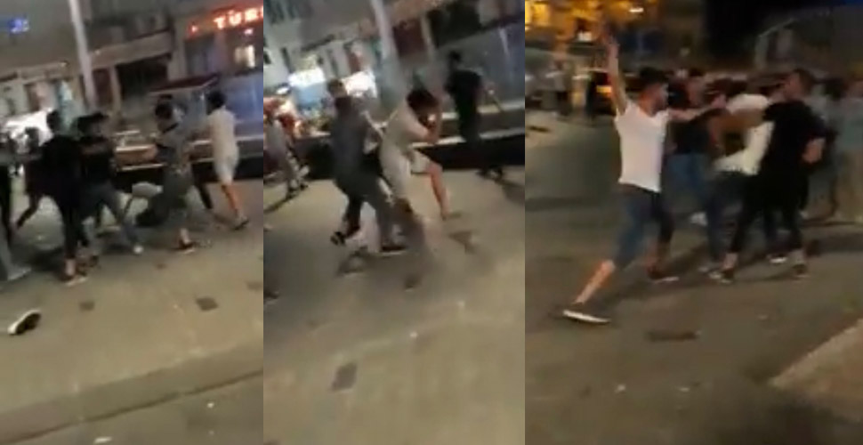 Taksim meydan muharebesi! İki grup yumruk ve tekmelerle birbirine girdi