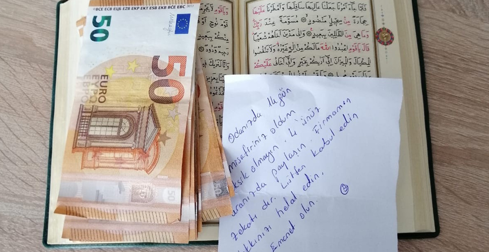 Yurtta karantinada kalan vatandaş öğrencilere 400 euro bıraktı