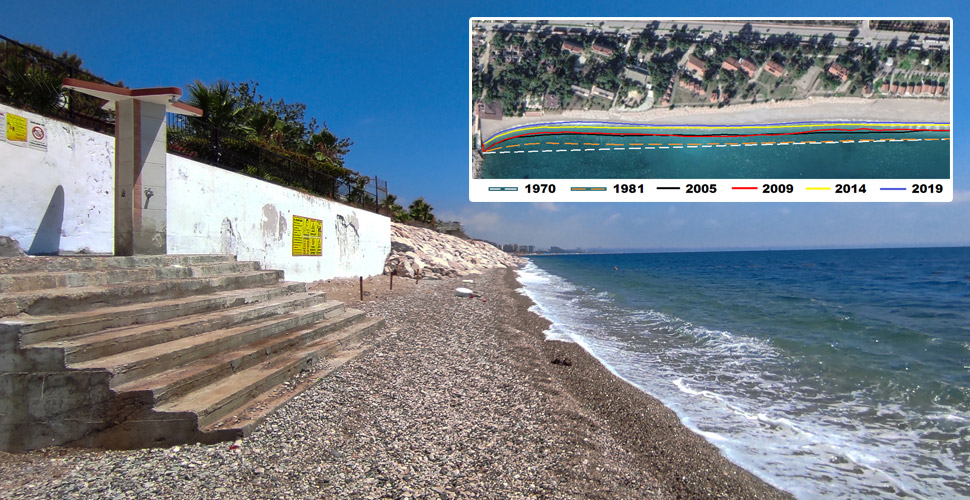 Konyaaltı Sahili'nde korkutan görüntü! Sadece bir havluluk yer kaldı