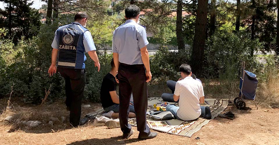 Aydos'a drone'lu denetimi! Mangalcılara geçit verilmedi