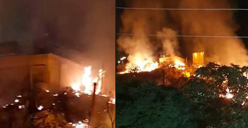 Havai fişek gösterisi yangına dönüştü