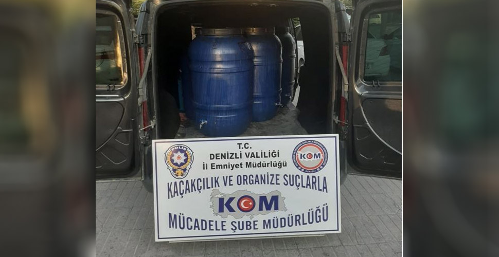 Denizli'de 570 litre kaçak şarap ele geçirildi