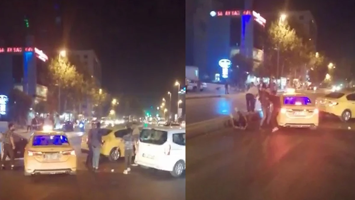 Esenyurt'ta taksici terörü: Yolu trafiğe kapatıp birbirlerine girdiler