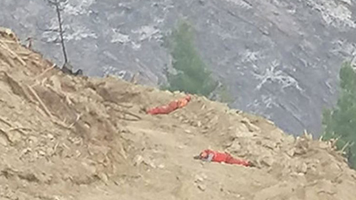 44 saat süren yangın sonrası yorgun düşüp, toprak üstünde uyudular