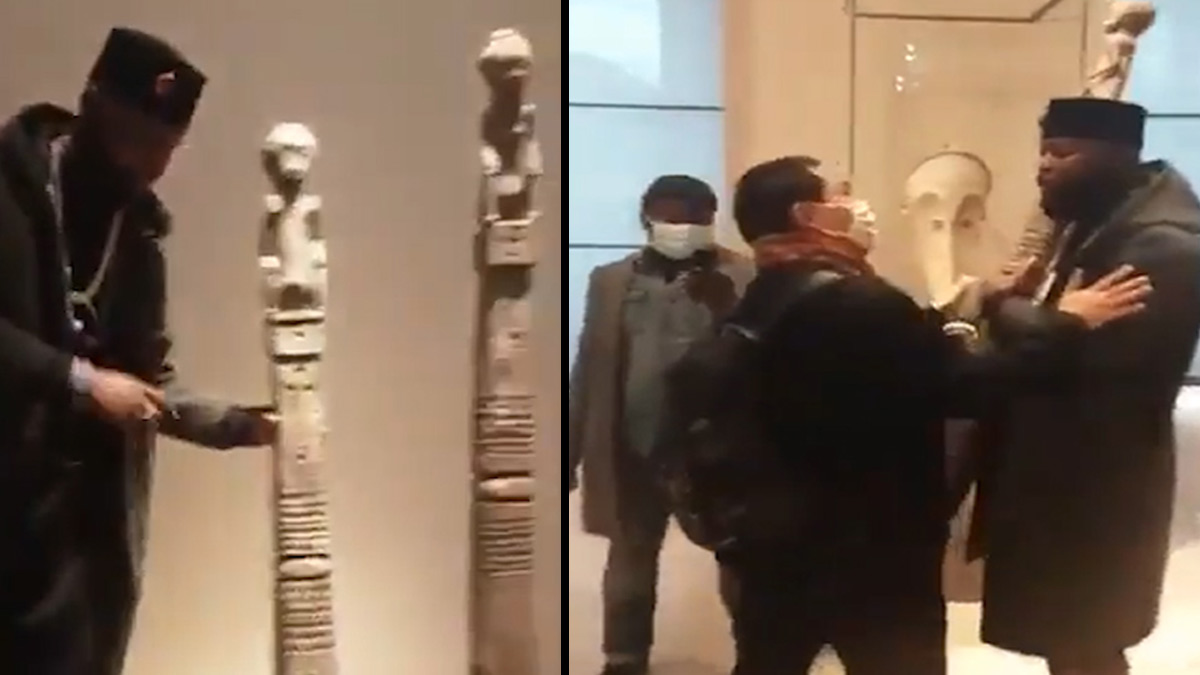 Louvre Müzesi'nde Afrikalı protestosu: Bizden çaldıklarınızı almaya geldim