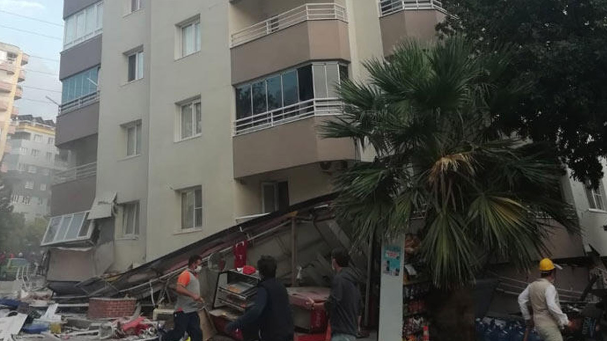 Deprem sonra korkutan iddia! 11 katlı binanın alt katları çöktü, 20 kişi mahsur kaldı