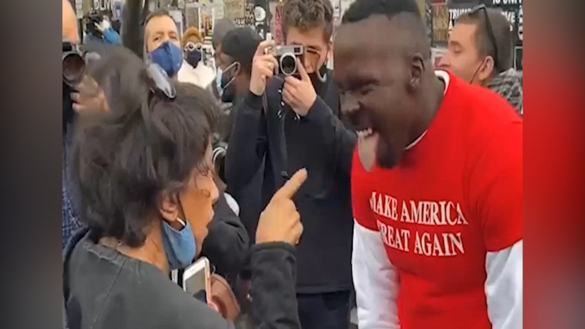 Trump ve Biden taraftarlarının ilginç tartışması kamerada