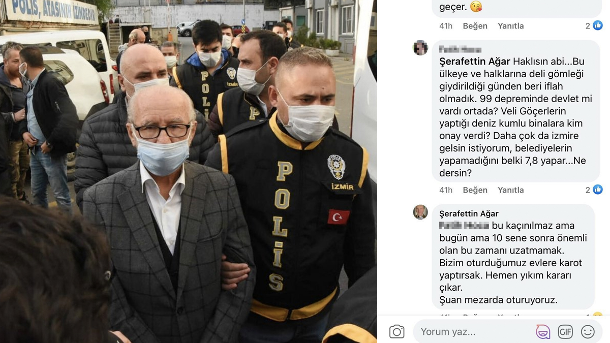 Depremde yıkılan binanın müteahhidinden şoke eden paylaşım: Mezarda oturuyoruz