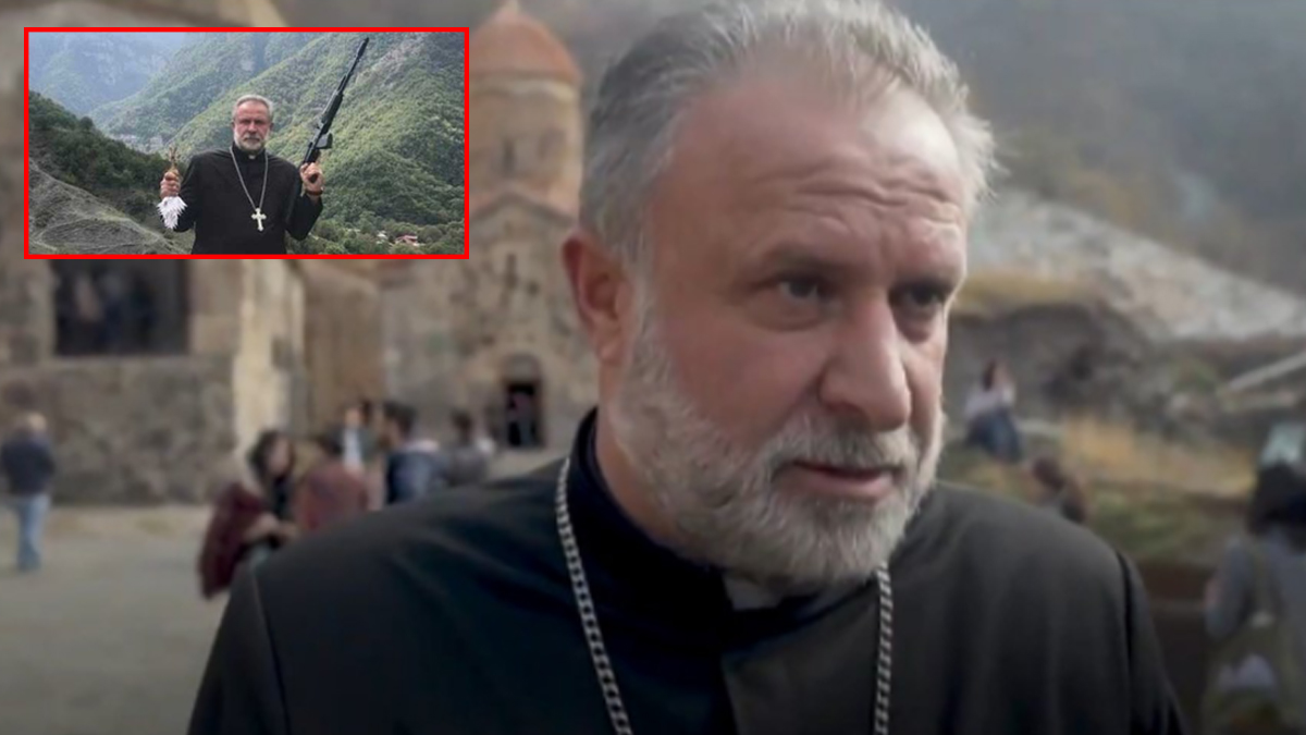 Azerbaycan’a karşı çağrı yapan eli silahlı papaz BBC’ye mağduru oynadı