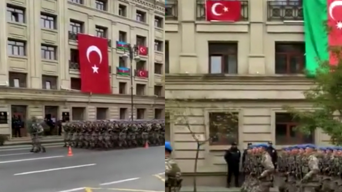 Türk askerinin ayak sesleri Bakü'de inledi