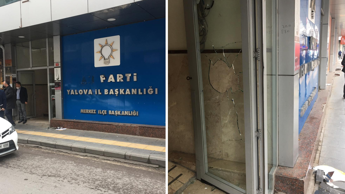 AK Parti İl Başkanlığı'na çekiçli saldırı
