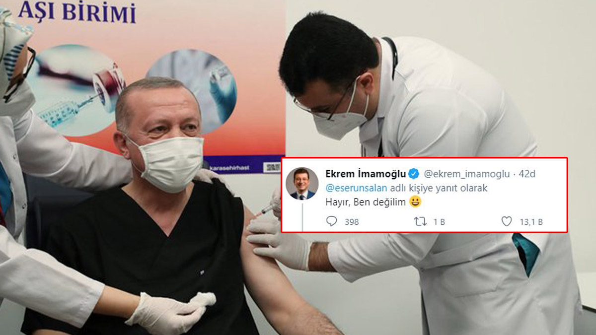 Erdoğan'a aşı yapan sağlık görevlisi İmamoğlu'na benzetildi