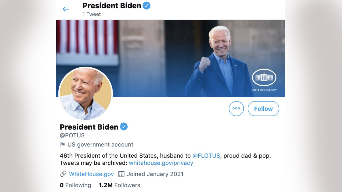 Twitter, başkanlık hesabını  Joe Biden'a devretti
