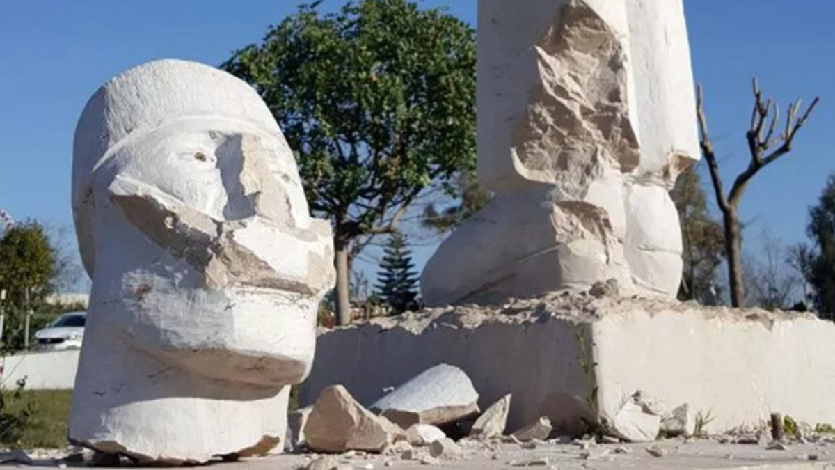 Vandallar heykelleri tahrip etti, kent halkı tedirgin