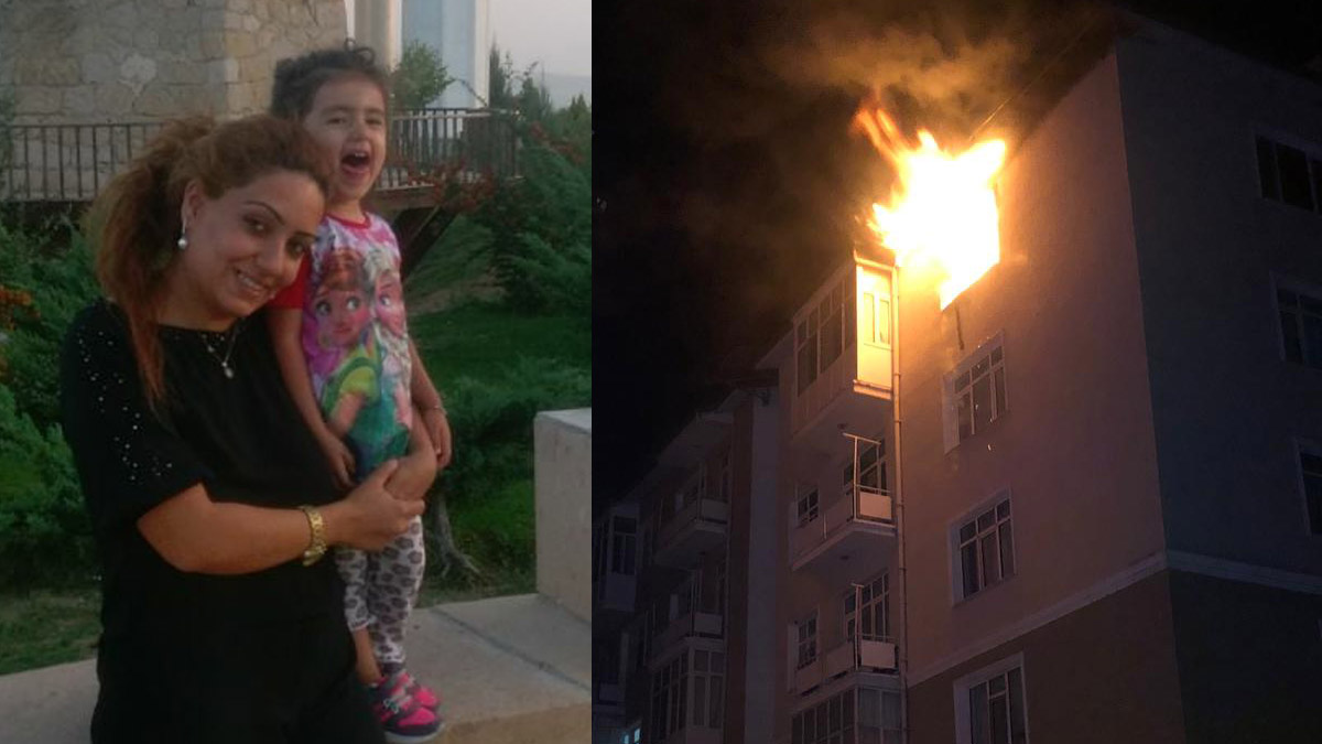 Camdan atlayan küçük kız ile alevlerin arasında kalan anne hayatını kaybetti