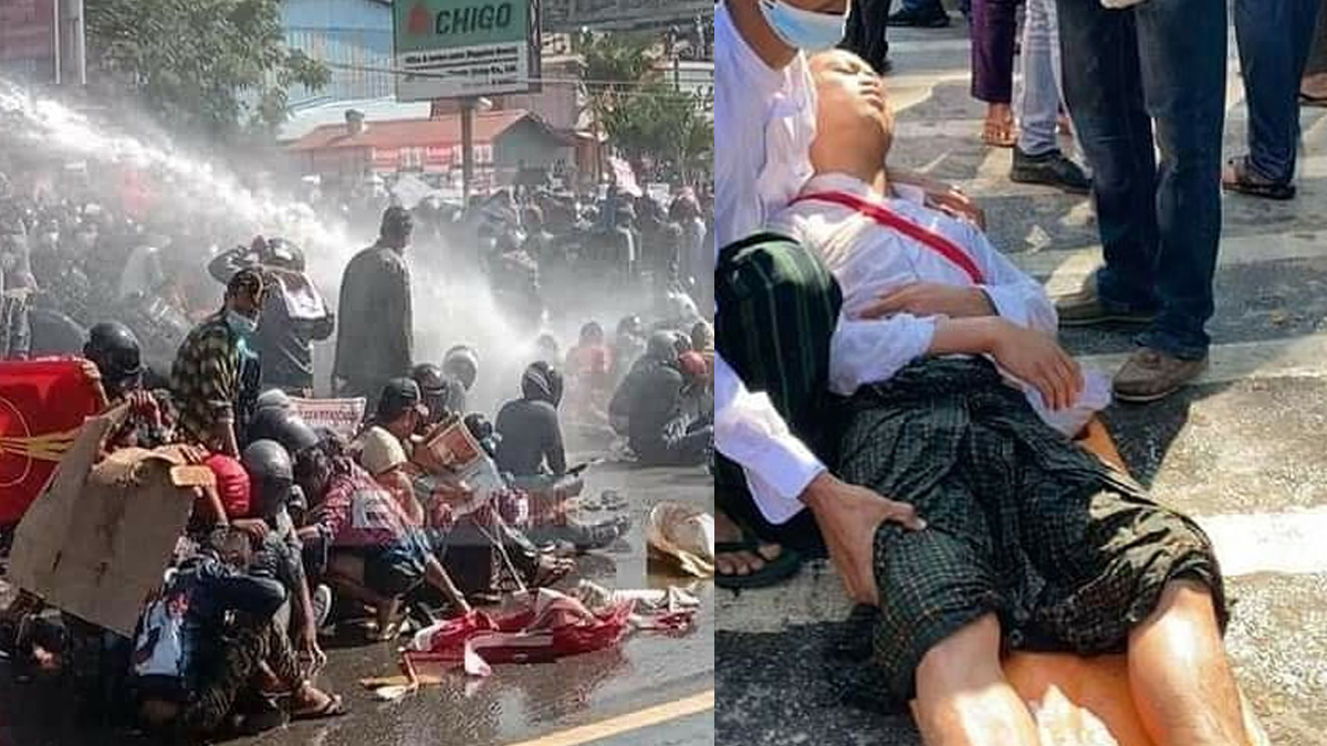 Myanmar'da darbe karşıtlarına plastik mermili müdahale