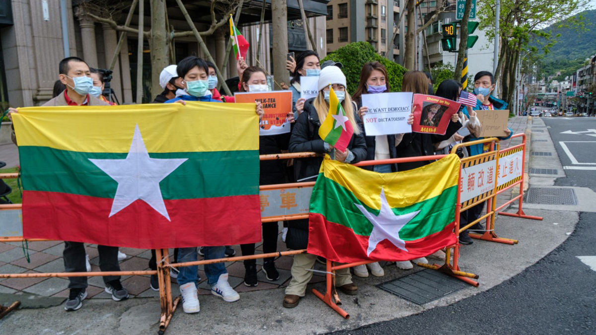 Tayvan'da Myanmar protestosu