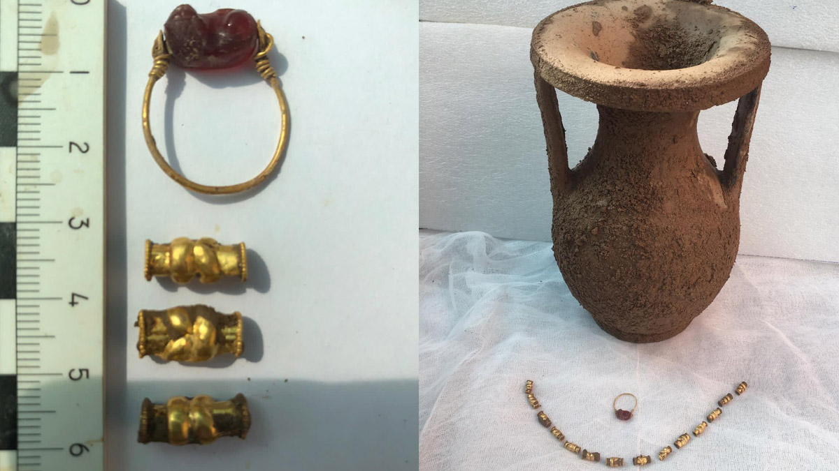 2400 yıllık mezardan altın çıktı