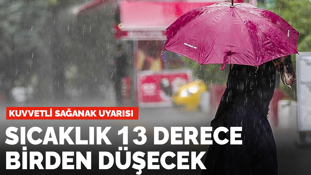Meteoroloji'den kuvvetli sağanak uyarısı: Sıcaklık 13 derece düşecek...