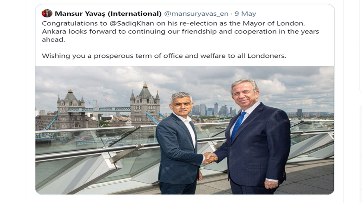 Mansur Yavaş'tan yeniden Londra Belediye Başkanı seçilen Sadıq Khan'a tebrik mesajı