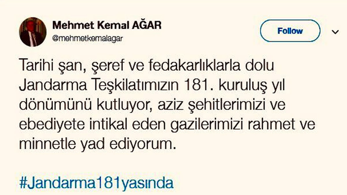 Twitter, 'Mehmet Kemal Ağar' hesabını askıya aldı