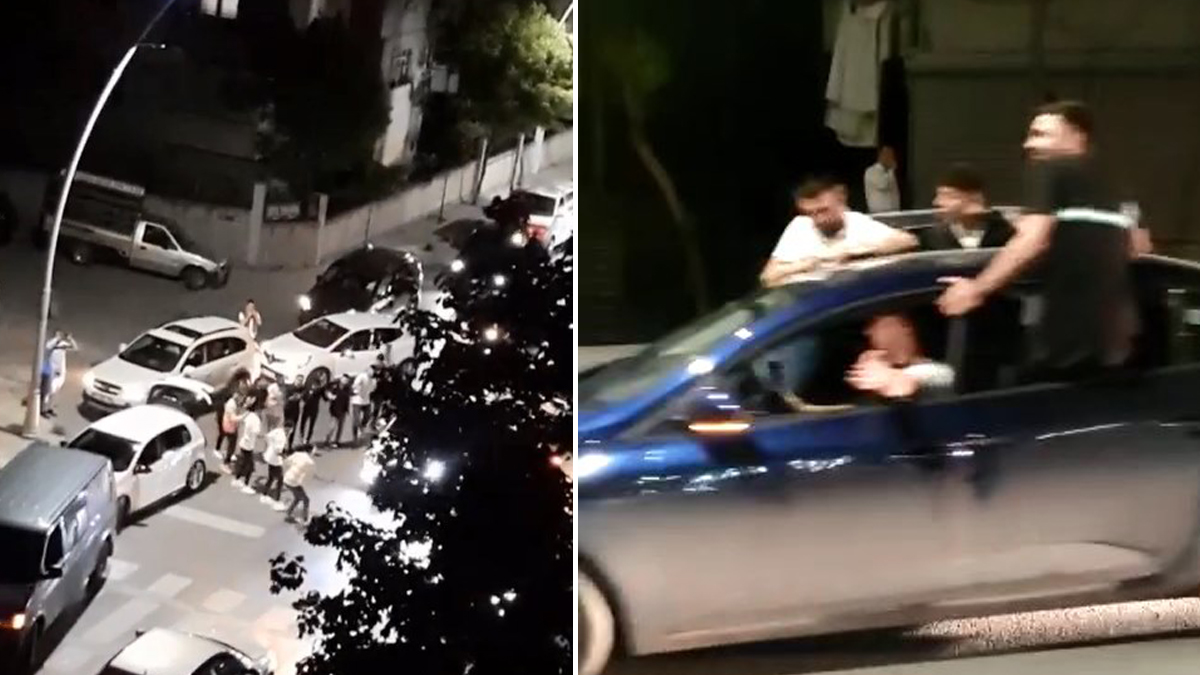 Kısıtlamaya aldırış etmeden asker eğlencesi yaptılar