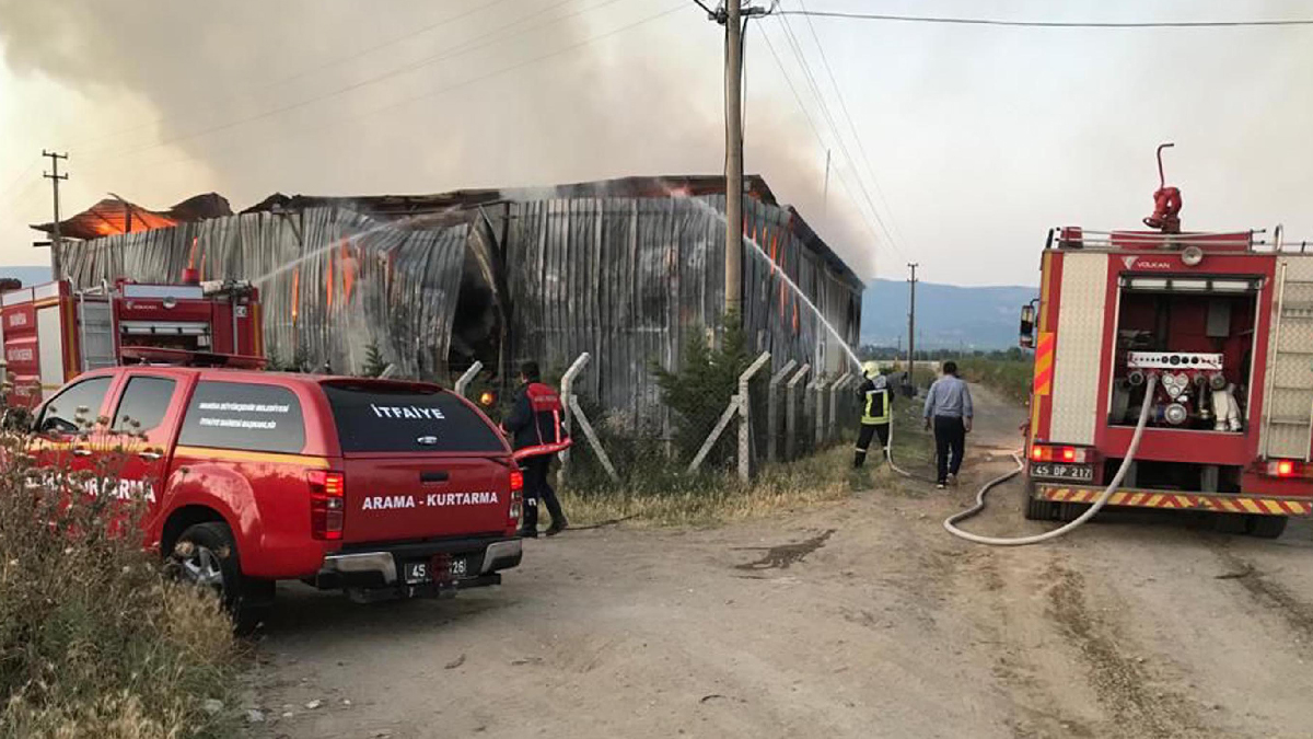 Besi çiftliği yangın faciası! 700 ton saman ve yem kül oldu