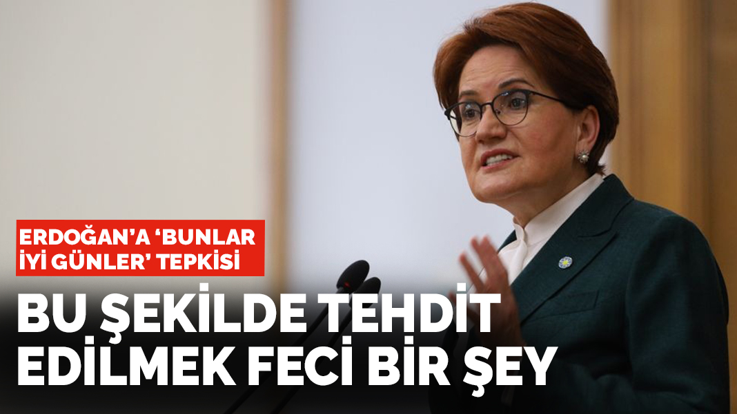 Erdoğan'a "Bunlar iyi günler" tepkisi: Bu şekilde tehdit edilmek feci bir şey