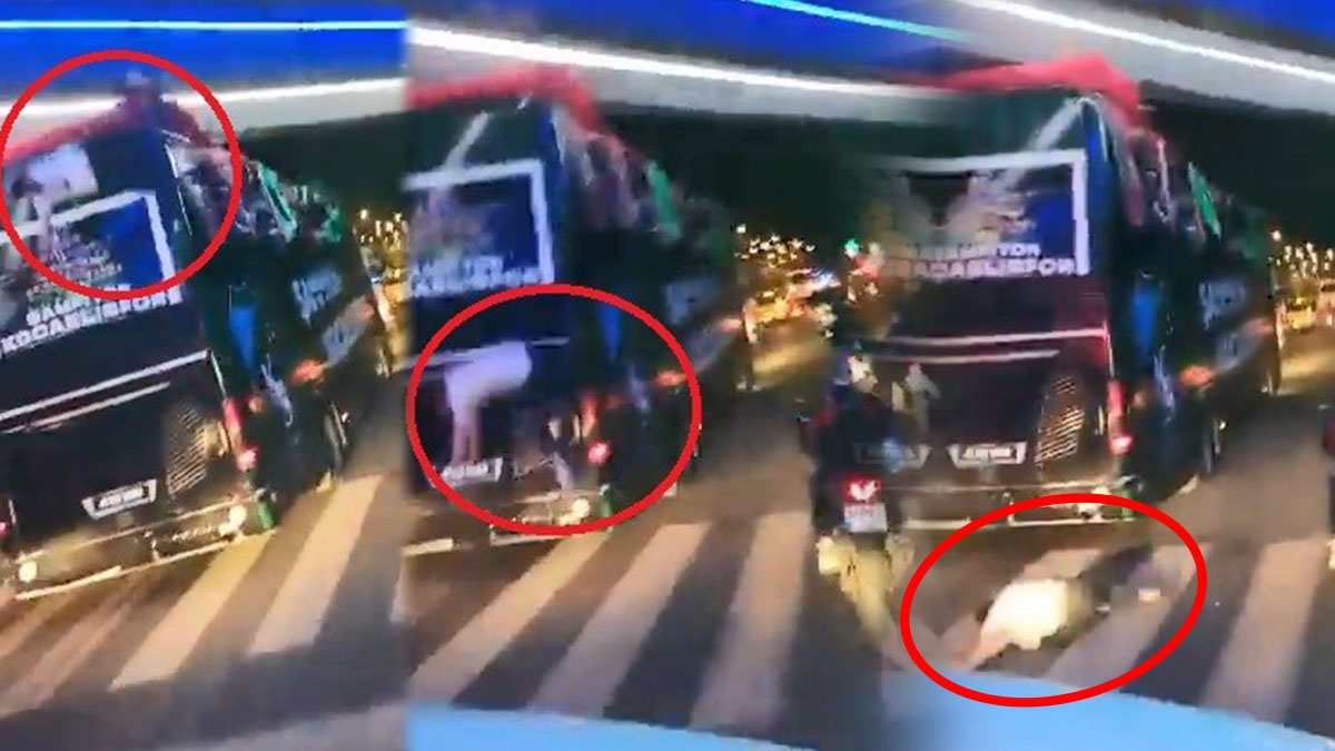 Şoför alçak köprüyü hesap edemedi, futbolcular üstü açık otobüsten düştü!