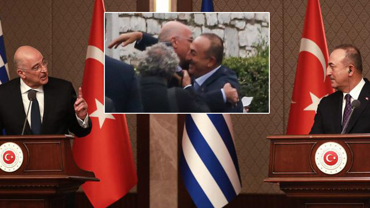 Çavuşoğlu ve Dendias Atina'da böyle kucaklaştı