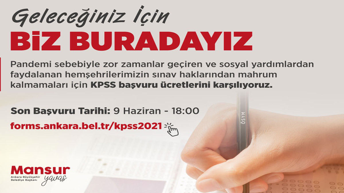 Başkent'te sosyal yardım alanlar ile çocuklarının KPSS ücretlerini Büyükşehir ödeyecek